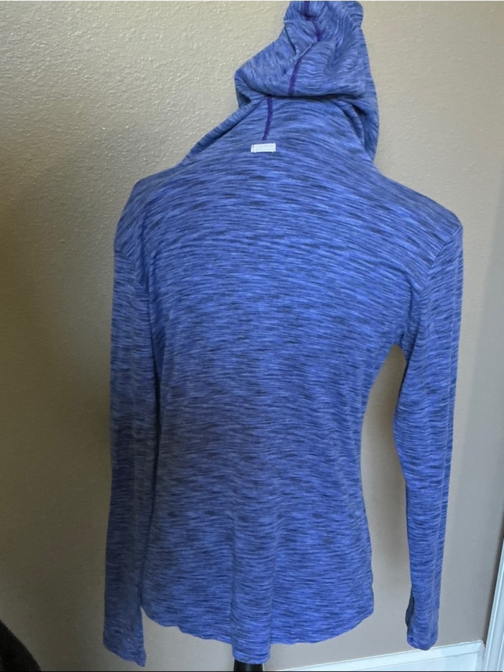 Women's Heather Periwinkle Cowl Neck Pullover Sweater Size L - Picture 3 of 3